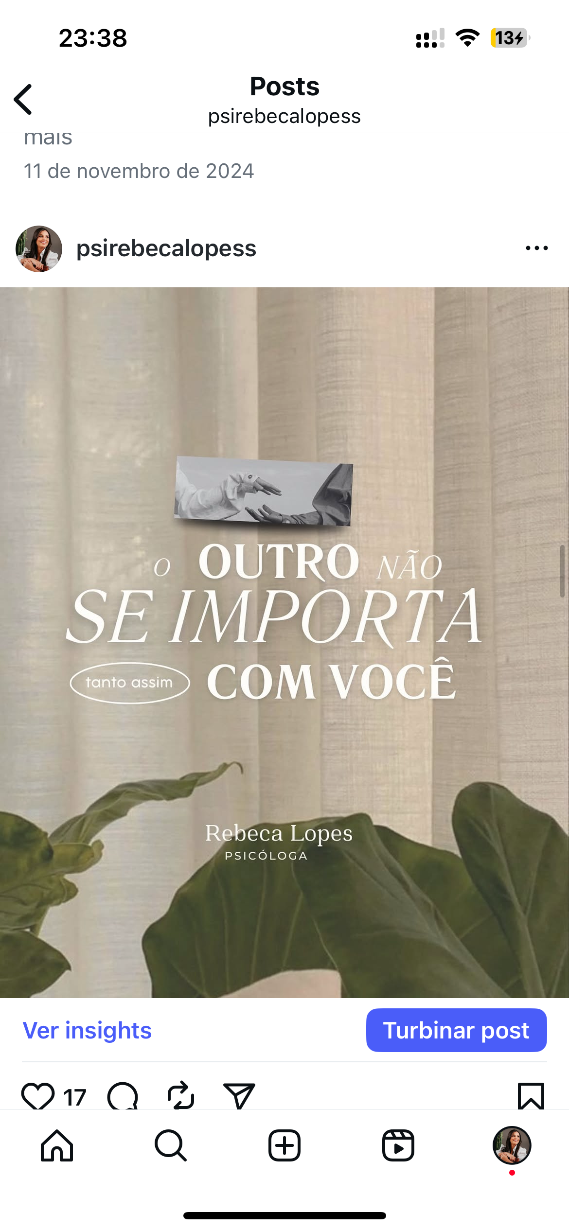 O outro não se importa tanto assim com você.