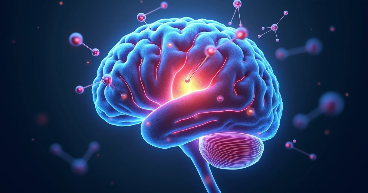 Representação de neurotransmissores e áreas do cérebro ligadas ao prazer 